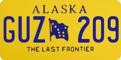 AK license plate GUZ209