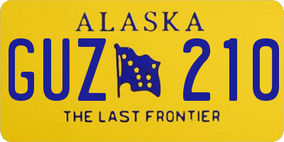 AK license plate GUZ210
