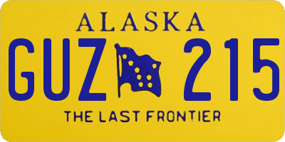AK license plate GUZ215