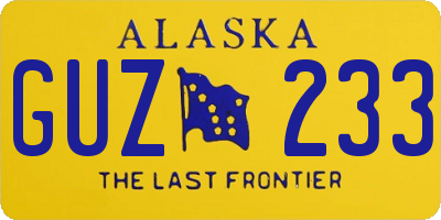 AK license plate GUZ233
