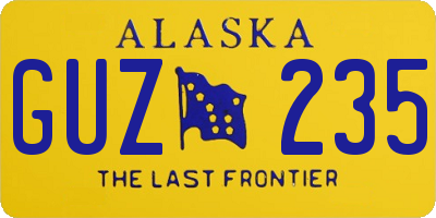 AK license plate GUZ235