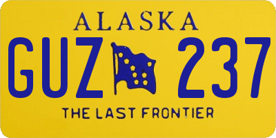 AK license plate GUZ237
