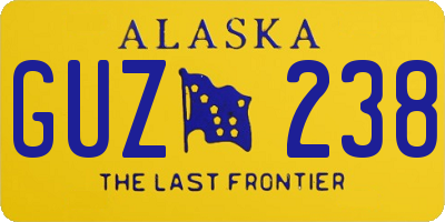 AK license plate GUZ238