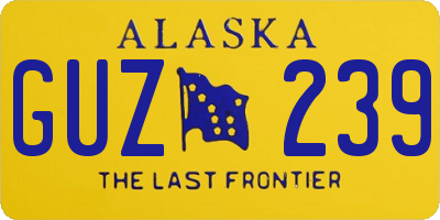 AK license plate GUZ239