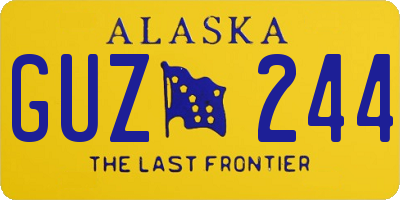 AK license plate GUZ244