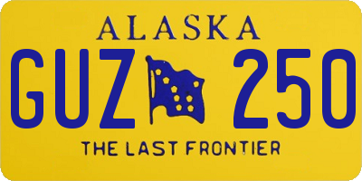 AK license plate GUZ250