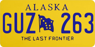 AK license plate GUZ263