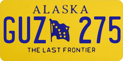 AK license plate GUZ275