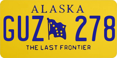 AK license plate GUZ278
