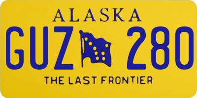 AK license plate GUZ280