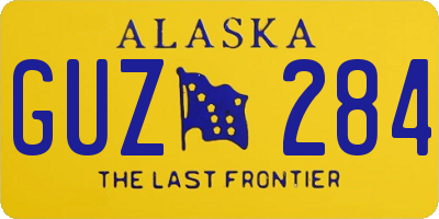 AK license plate GUZ284