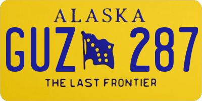 AK license plate GUZ287
