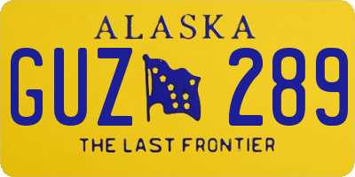 AK license plate GUZ289