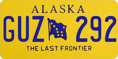 AK license plate GUZ292