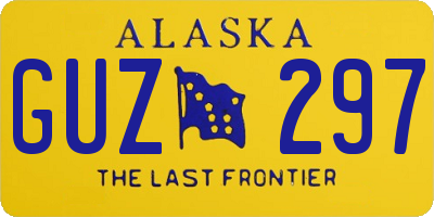 AK license plate GUZ297