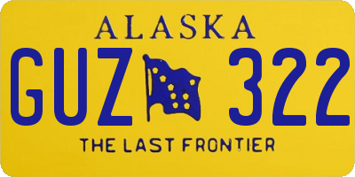 AK license plate GUZ322