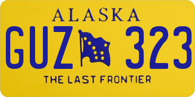 AK license plate GUZ323