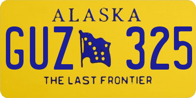 AK license plate GUZ325
