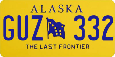 AK license plate GUZ332