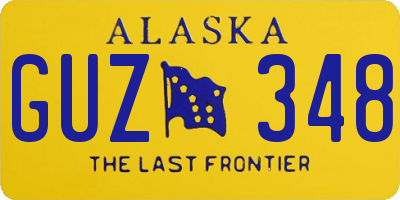 AK license plate GUZ348