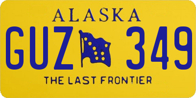 AK license plate GUZ349