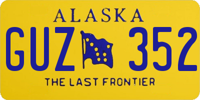 AK license plate GUZ352