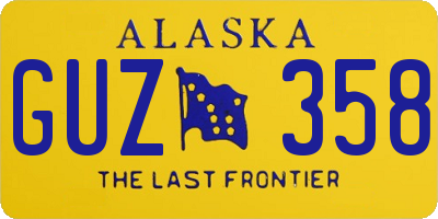 AK license plate GUZ358