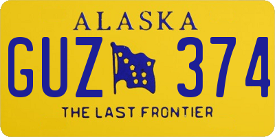 AK license plate GUZ374
