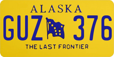 AK license plate GUZ376
