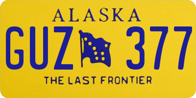AK license plate GUZ377