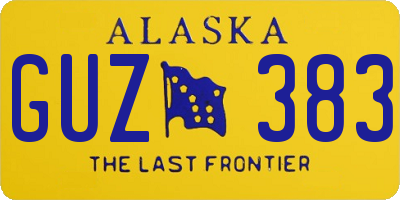 AK license plate GUZ383