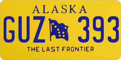 AK license plate GUZ393