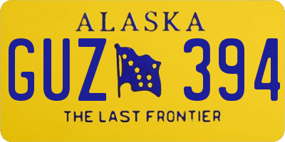 AK license plate GUZ394