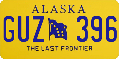 AK license plate GUZ396