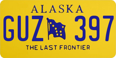 AK license plate GUZ397