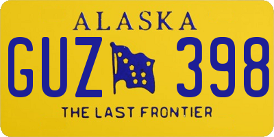 AK license plate GUZ398