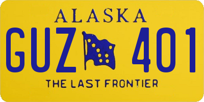 AK license plate GUZ401
