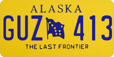 AK license plate GUZ413
