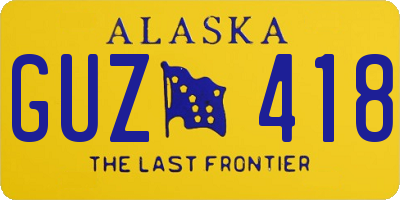 AK license plate GUZ418