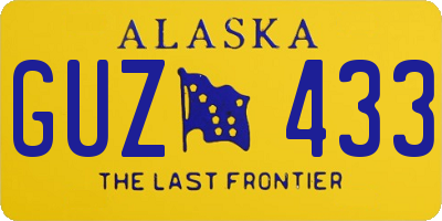 AK license plate GUZ433