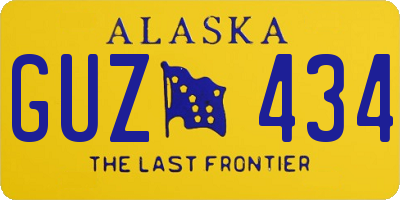 AK license plate GUZ434
