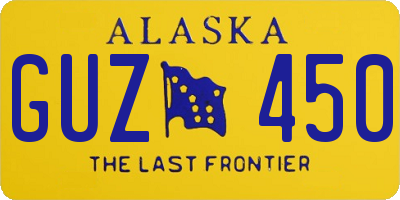 AK license plate GUZ450