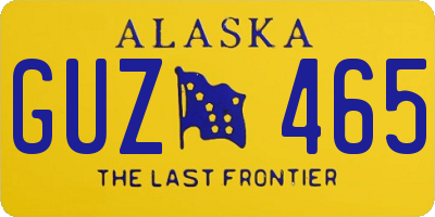AK license plate GUZ465