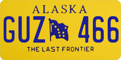 AK license plate GUZ466