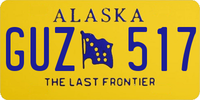 AK license plate GUZ517