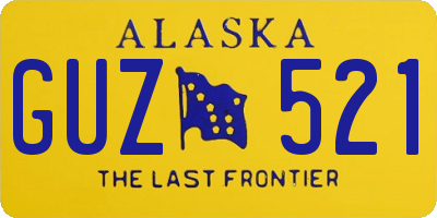 AK license plate GUZ521