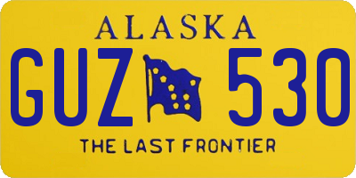 AK license plate GUZ530