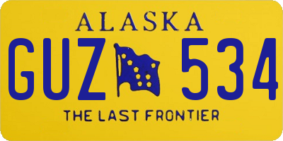 AK license plate GUZ534