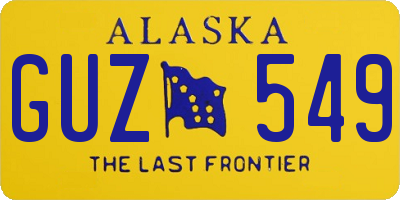 AK license plate GUZ549