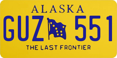 AK license plate GUZ551